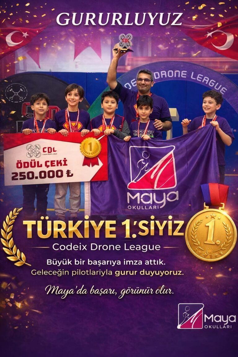 GÖKLERDE MANAVGAT RÜZGARI!                                Maya Okulları Öğrencileri, Ankara’daki Dev Drone Turnuvasında Türkiye Birincisi Oldu